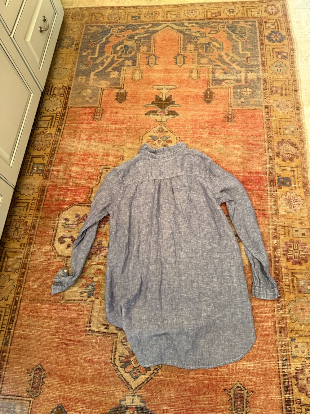 CP Shades Lightweight Chambray Blue Linen Tunic Top. Teton style. Size M - Picture 3 of 3